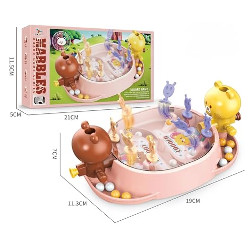 Image of Lefan Pinball Game for Kids 4 5 6 7 Years Pinball Game Kids Aged 3-7, Mini Pin Ball Board Game for 2 Players Educational Space-Themed Toy Birthday Gift for Boys Girls Family Game (Pink)