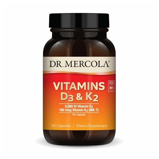 Dr. Mercola Vitamins D3 & K2 Dietary Supplement, 90 Servings (90 Capsules), Supports Heart Health, Immune Support, Non GMO, Soy Free, Gluten Free
