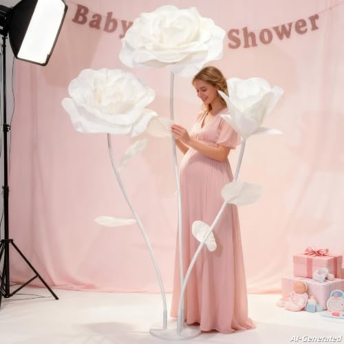 IRNCLD Artificial Rose Flower, Giant Standing Faux Bloom Decor by IRNCLD - Used condition - Image 4