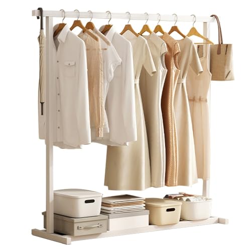 Porte-manteau multifonctionnel bois étagères meuble penderie chambre salon 120cm