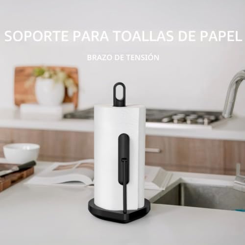 Portarrollos de cocina con brazo de tensión simplehuman negro 3
