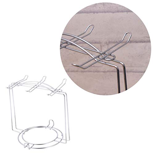 Cabilock Coffee Cup Holder with 6 Hooks, Stainless Steel Cup Holder Stand, Coffee Counter Bar Accessory (Silver)