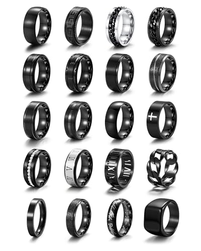 MOZAKA 20PCS Stainless Steel Rings