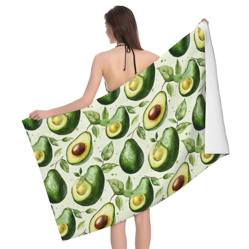 Serviette en microfibre anti-humidité et compacte avec imprimé feuilles d'avocat