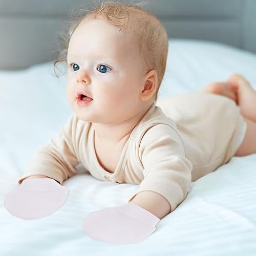 SSHUIKKAI 3 Paar Fäustlinge Baby, Baby Handschuhe Neugeborene, Baby Fäustlinge, Kratzfäustlinge Baby, für 0-6 Monate Baby Jungen Und Mädchen(Weiß)
