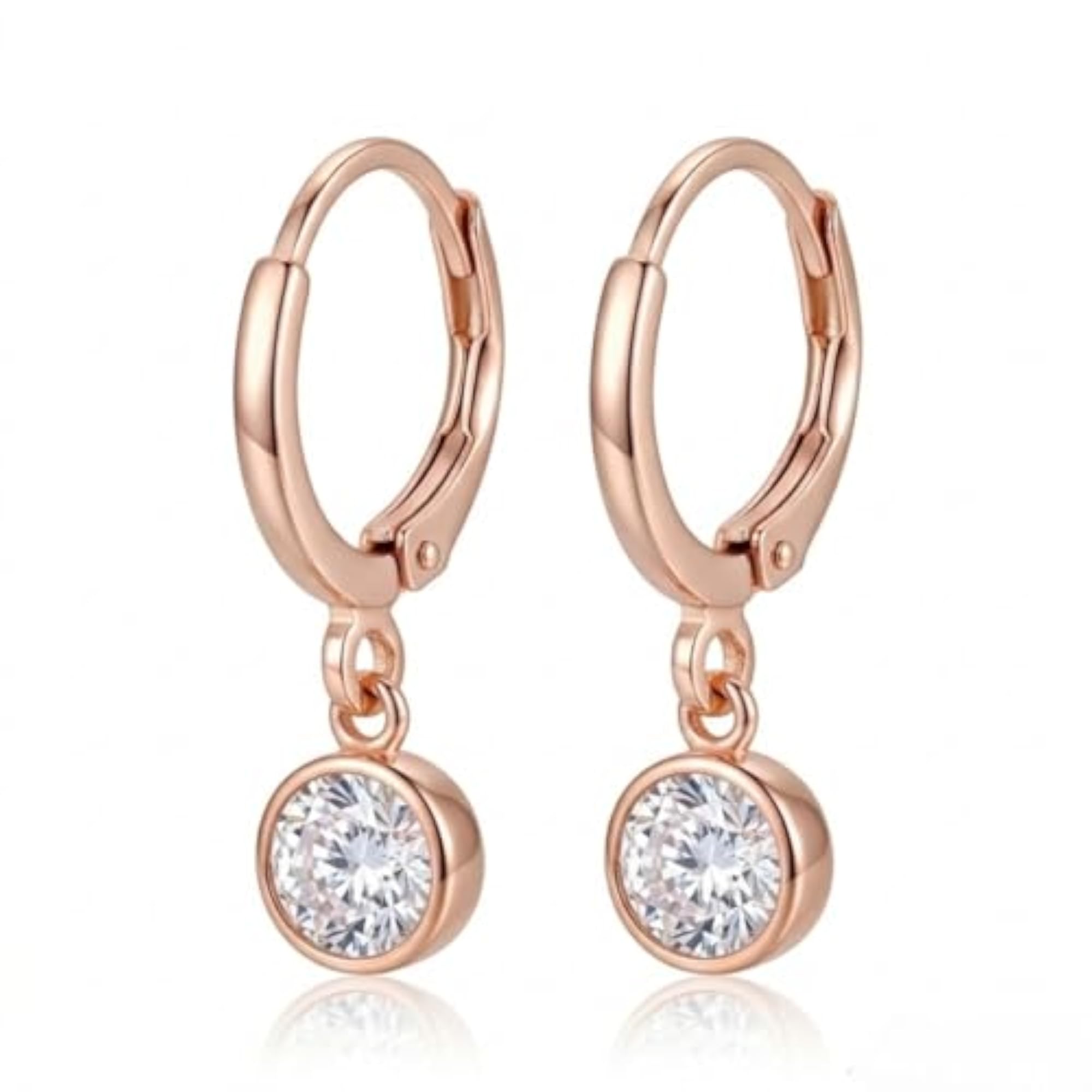 Tone Hoop Earrings Combo, 3 Pairs with CZ & Evil Eye Charm