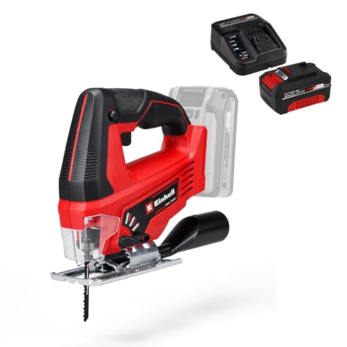 Einhell Akku-Stichsäge TC-JS 18 Li Power X-Change (Li-Ion,18V,20 mm Hubhöhe,max. 45° Schrägschnitte,Pendelhubfunktion,werkzeuglose Sägeblattaufnahme,inkl. Sägeblatt,4 Ah Akku und Schnellladegerät) Einhell Akku-Stichsäge TC-JS 18 Li Power X-Change (Li-Ion,18V,20 mm Hubhöhe,max. 45° Schrägschnitte,Pendelhubfunktion,werkzeuglose Sägeblattaufnahme,inkl. Sägeblatt,4 Ah Akku und Schnellladegerät)