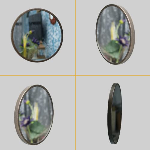 Image of Quality Glass Metal Frame Round Wall Mirror Royal Mirror Home Decorative Mirror Modern Mirror Living Room Mirror Wall Mirror Bathroom Mirror Size 24x24 inches Color Antique Golen MF 33