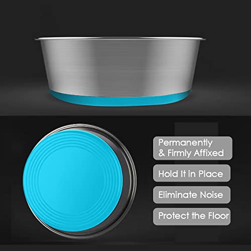 Wedawn Stainless Steel Dog Bowls, 4 Cups Non-Slip Rubber Bottom Dog Dishes, Deep Food Grade Cat Bowl, Premium Water And Food Pet Bowls For Dogs Cats, Dishwasher Safe, Easy To Clean, 2 Pack #TOP3