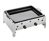 Langlebiges Edelstahlgehäuse GrillChef Gasbraeter 2 Regler M Emaill Pfanne, silber