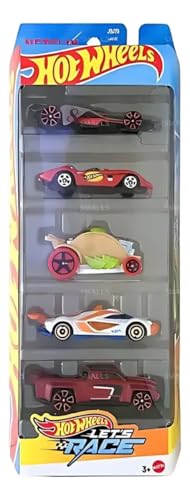 Hot Wheels Car 2025 Let's Race Pack of 5 (Bad to The Blade, Glory Chaser, Car De Asada, Mach Speeder, Solid Muscle) Multi - Color