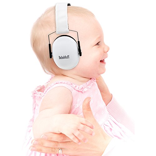 Bebe Muff Hearing Protection - Best USA Certified Ear Muffs, Ivory White, 2 Years+