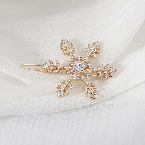 Pinzas de pelo con cristales Snowflake 6 piezas miniatura 4