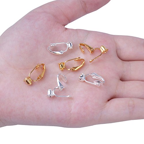 Bronagrand 20 Pieces Earring Clip Backs Clip-On Earring Converter Components Findings With Post For None Pierced Ears, Silver And Gold #TOP3