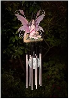 spot on dealz® Wind Chimes Fairy Solar Powered Colour Changing LED Crackle Ball Outdoor Garden Decoration Hanging Windchimes Lighting Ornament Home Decor