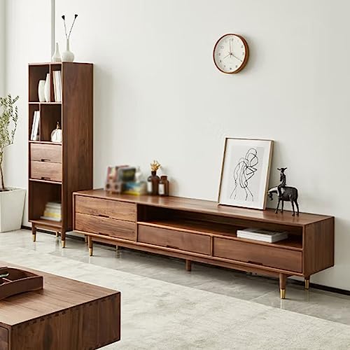 GYCVGGHF TV-Ständer für Schlafzimmer, TV-Schrank mit 4 Schubladen und offenen Regalen, Wohnzimmer-Enteinment-Center, minimalistischer Lagerschrank, Wohnzimmermöbel