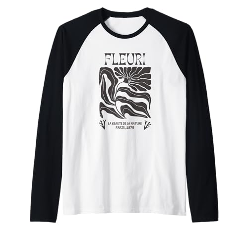 Fleuri la beauté de la naturaleza París 1978 Flor Camiseta Manga Raglan