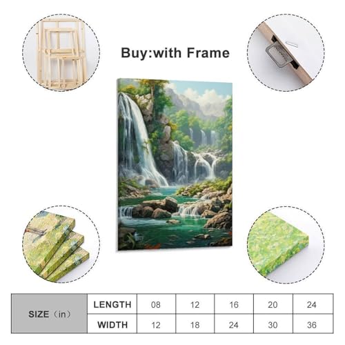 Tableau cascade murale en impression sur toile decoration salon 30x45cm - 2