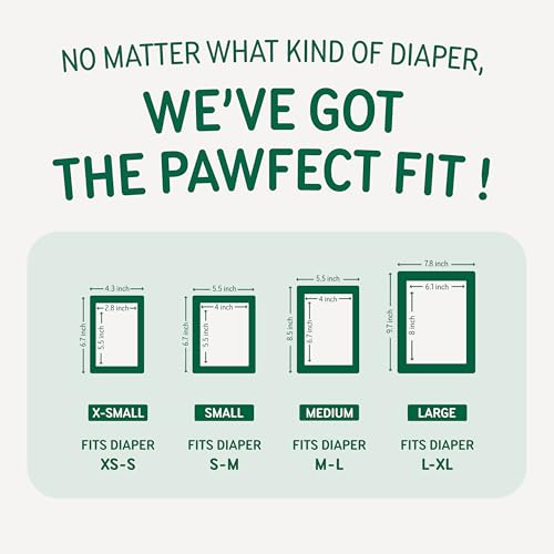 PAWPANG Disposable Dog Diaper Liners Booster Pads for Male & Female Dogs, 100ct, 4 Sizes Options, Doggie Diaper Inserts fit Most Types of Dog Diapers - Pet Belly Bands & Male Wraps (Medium (100 ct)) - Thumbnail 6
