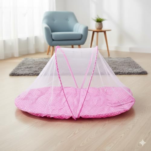 Mini Berço Portátil Bebê com Mosquiteiro Ninho Acolchoado Dobrável
