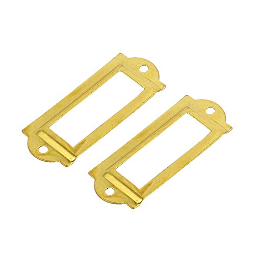 sourcing map 50 Stück Gold Metall Aktenschrank Etikettenrahmen Schrankrahmen Rahmen de