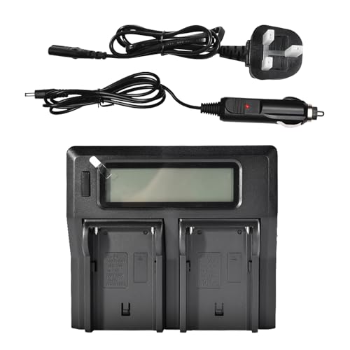 Cargador Rápido de Baterías Compatible con Sony NP-FM50 NP-F550 de Ranura Doble