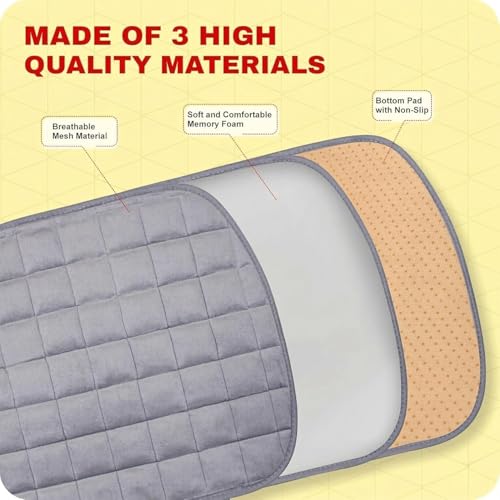 Image of Foam Car Seat Cushion Cover, Convertible Back Seat Extender & Travel Bed, Quilted Padded Seat Protector, Universal Fit for Most Cars, Non-Slip Seat Cushion (3Pcs Grey Cover)