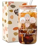 AKAQCHANG Thank you for Being a Friend,Golden Girls Merchandise Ornament Keepsake,Friend Women Thank You Gifts,Birthday Christmas Gifts for Men Golden Girls Fans,16 Oz Can Glass