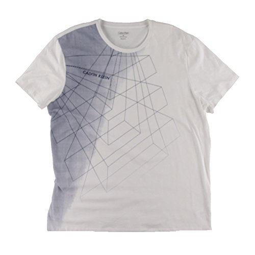 Calvin Klein Men's Grid Wire Frame Print Graphic Crew Neck T-Shirt