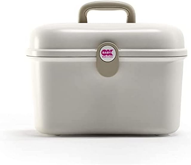 OKBaby Beauty Care Carrying Case Baby Changing and Bath Box, Ivory