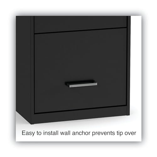 Alera 2806770 14 in. x 18 in. x 34.9 in. Soho Vertical 3-Drawer File Cabinet - Black