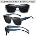 GEGURI Polarized Sunglasses Fit Over Glasses for Men Women, Oversized Square Sun Glasses UV400 Protection Shades