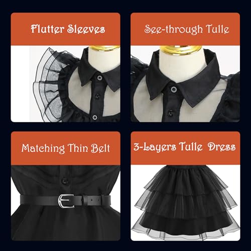 Disfraz negro para niñas 7-8 años miniatura 6