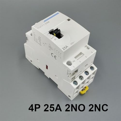 Contacteur modulaire 4P 25A 220V 230V TOCT1 sur Rail DIN avec commande manuelle