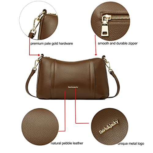 Doris&Jacky Leather Shoulder Handbags For Women Medium Designer Crossbody Purse And Bags With Two Detachable Straps #TOP3