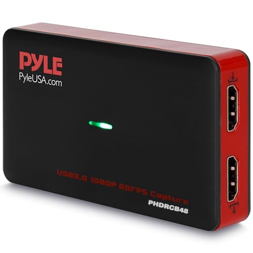 Image of Pyle Video Game Capture Card Device with Video Recorder, HDMI Output, Full HD 1080P Live Streaming, USB, SD, PC, DVD - PHDRCB48.6