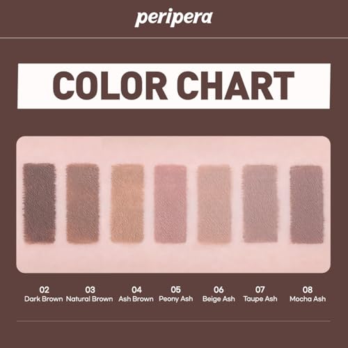 Image of PERIPERA Speedy Skinny Brow Mascara (04 ASH BROWN), Tinted Eyebrow Mascara with Slim Precision Brush, Clump-Free Natural Brows, K Beauty, Korean Makeup