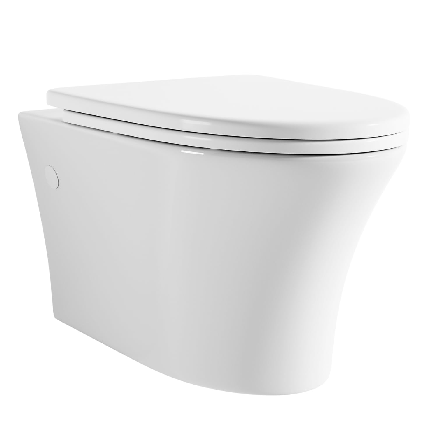 Elongated Wall Hung Toilet Bowl Only, Los Flexi Wall Mount Toilet Bowl With Soft-Close Seat,Easy Cleaning, Modern Style, Included Mounting Kit