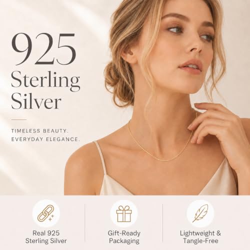 GDJQQTTQ 18k Gold Plated Chain Necklace for Women Dainty Gold, 1.1mm Cable Gold Chain for Women Shiny, Durable & Non Tarnish Gold Necklace Women's Chains, 16 Inches by GDJQQTTQ - Used condition - US$14.64