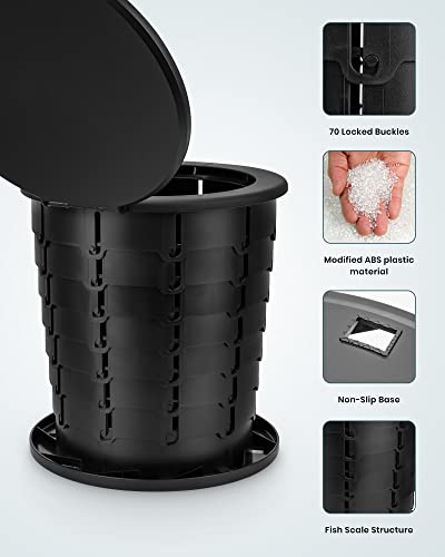 Upgrade Retractable Portable Toilet Camping Toilet Adjustable Height Travel Toilet Foldable Portable Potty For Camping Outdoor Hiking #TOP4