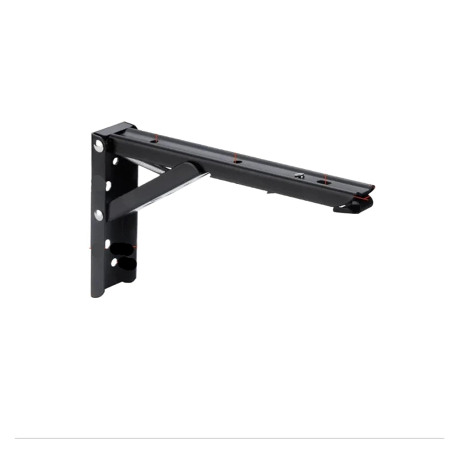 Irfhdcx 10Inch Black 2Pcs Shelf Bracket 2Pcs Folding Angle Shelf Bracket Triangle Stainless Steel Collapsible Table Work Bench Wall Mounte(10Inch Black 2Pcs)