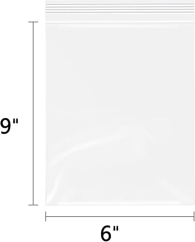 Miniatura 2 de Bolsas de plástico transparente con cierre de cremallera de 6 x 9 pulgadas (500 unidades) - Bolsas de polietileno con cremallera de 2 mil para