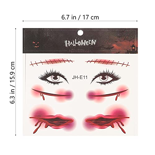 Beaupretty Folhas 8 Halloween Rosto Temporária Corpo Sangrentas Cicatrizes de Feridas