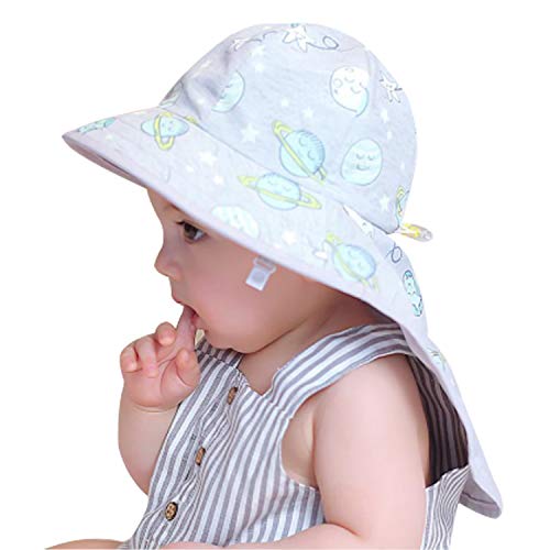 Baby Girls Wide Brim Sun Protection Hat UPF 50+,Foldable Baby Girl Boy Kids Sun Hat