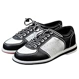 DAMANDO Ladies Bowling Shoes, Bowling Trainers with Sliding Soles Casual Lawn Bowls Shoes for Women,White,8