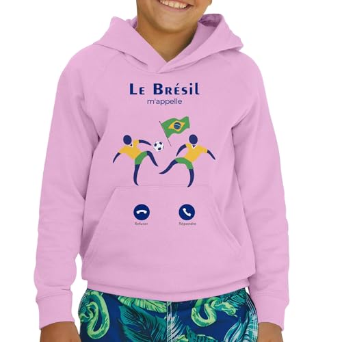 Sweat à capuche Brésil enfant en coton premium durable