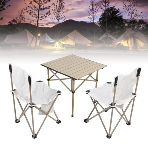 Ensemble chaises de table de camping pliantes aluminium Ausla