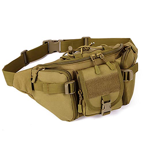 SNAWEN Nylon étanche Men Fanny Pack Tactique Sac à Taille Tactique Randonnée en Plein air Camping épaule Bum Bun Bum Sport Sacs PROCOUL,F Cover