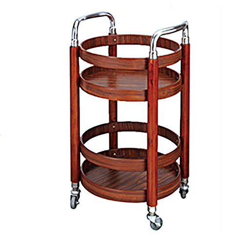 Carrello di servizio, Carrello per vino in legno a 2 livelli, Scaffale di stoccaggio su ruota, Carrello per la conservazione del tè da sala da bar adatto per uso domestico e commerciale, 40 *40 *80