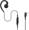 Auricular en Forma de C de 2 Pines con Micrófono PTT para Radios Kenwood/BaoFeng | Gancho de oreja de goma suave, compatible con series TK y UV-5R 1